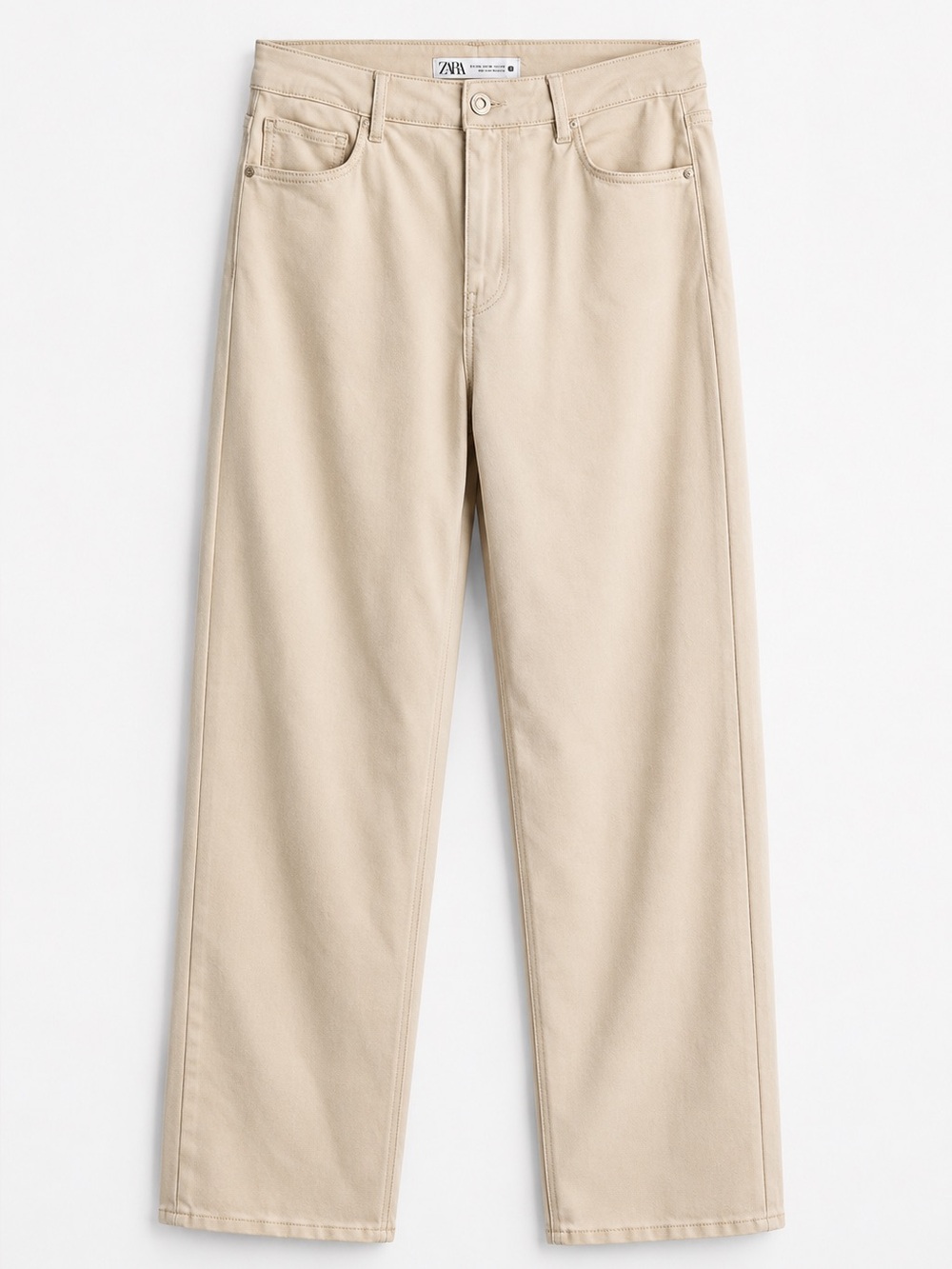 ZARA Women’s Faux Leather Pants Beige Size 4